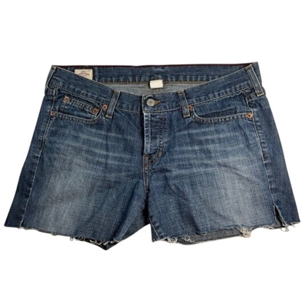 Y2K Abercrombie & Fitch Denim Shorts Women Raw Hem Cut Off Sz 6 See Description